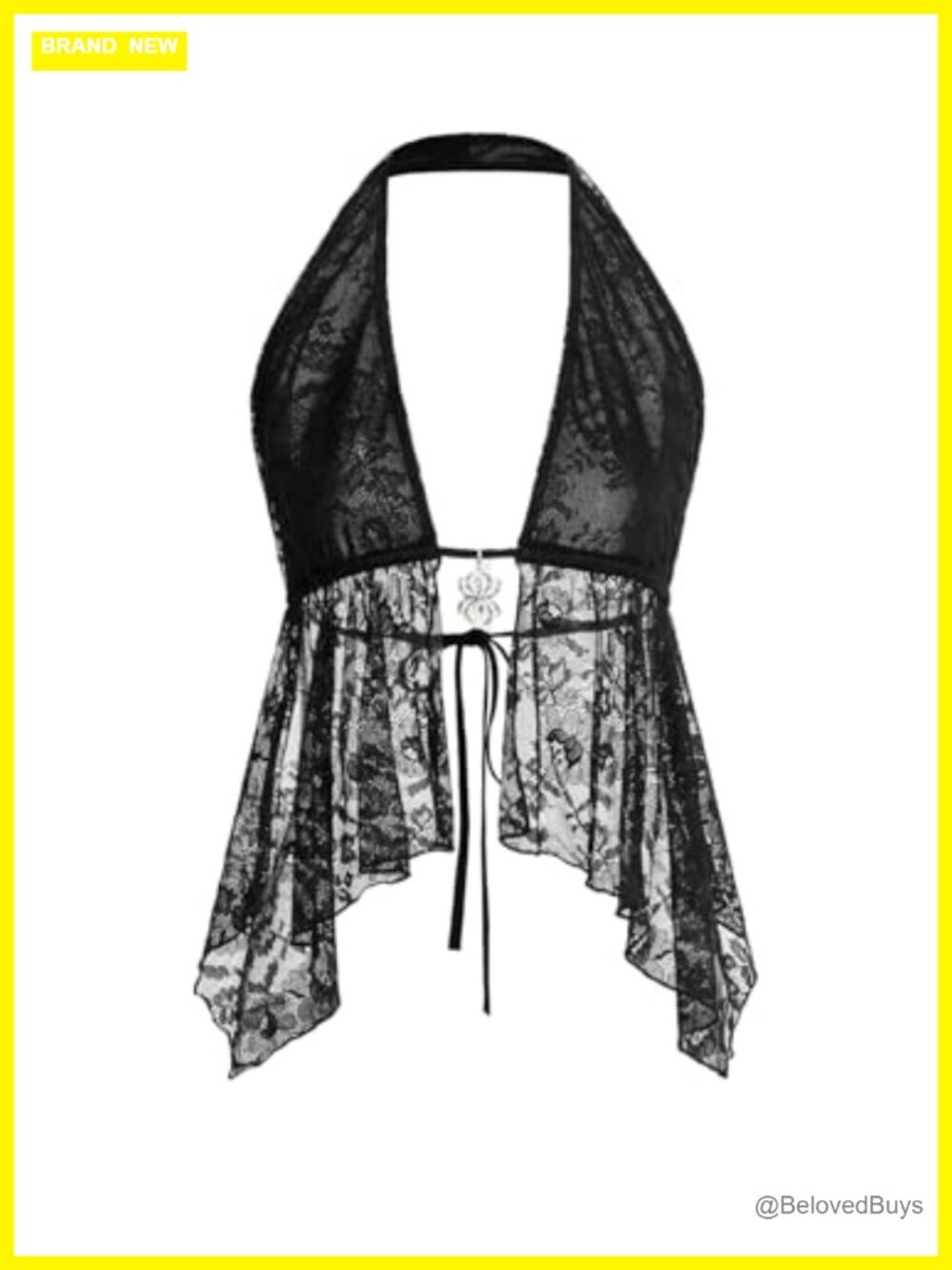 Women's Lace Backless Halter Crop Top Y2k Sexy Going Out Tank